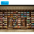 Ouyee High-end wooden bookstore design library equipment display bookcase customization